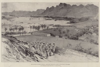 Fremrykningen mod Dongola, Soudanesisk aflastningsvagt ved Akasheh-fortet af Henry Charles Seppings Wright